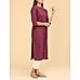 Claret pink cotton  kurti with button placket