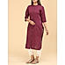 Claret pink cotton  kurti with button placket