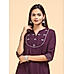 Wine Berry viscose kurti with embroidery and sequins work