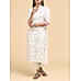 Off white modal chanderi printed kurti with lace detailing