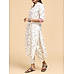 Off white modal chanderi printed kurti with lace detailing