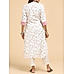 Off white modal chanderi printed kurti with lace detailing