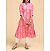 Pink cotton flax printed kurti