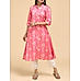 Pink cotton flax printed kurti