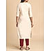 Beige viscose linen kurti with Sequins work