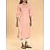 Peach 6o's cotton printed kurti with panel cut