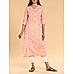 Peach 6o's cotton printed kurti with panel cut