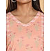 Peach 6o's cotton printed kurti with panel cut