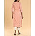 Peach 6o's cotton printed kurti with panel cut