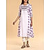 Lilac blue modal chanderi printed kurti with embroidery