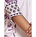 Lilac blue modal chanderi printed kurti with embroidery