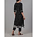 Black modal chanderi printed kurti with embroidery