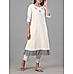 Ivory cotton flax printed kurti with embroidery