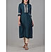 Teal blue denting viscose kurti with embroidery and sequins work