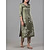 Olive green viscose simmer kurti with embroidery and matching bottom