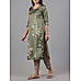 Olive green viscose simmer kurti with embroidery and matching bottom