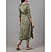 Olive green viscose simmer kurti with embroidery and matching bottom