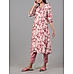 Multi colour muslin printed kurti with embroidery and matching bottom