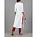 White cotton jacquard kurti with embroidery