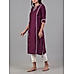 Purple denting viscose kurti with embroidery