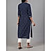 Navy blue cotton dobby kurti with embroidery