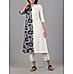 Multi colour 60's cotton printed kurti with center cut