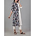 Multi colour 60's cotton printed kurti with center cut