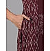 Coffee brown viscose printed kurti with embroidery