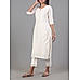 Ivory cotton jacquard kurti with princess cut