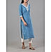 Light blue cotton slub kurti with embroidery