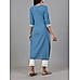 Light blue cotton slub kurti with embroidery