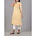 White 60's cotton printed kurti with embroidery