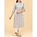 Ash grey viscose blended kurti with embroidery