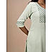 Pastel green cotton dobby kurti with embroidery