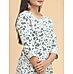 Multi-colour cotton flax floral printed princess cut kurti with embroidery