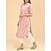 Blossom pink viscose blended kurti with embroidery