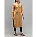 Mustard yellow viscose plain kurti with embroidery