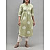 Green cotton flax kurti with print