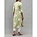 Green cotton flax kurti with print