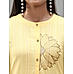 Pale yellow cotton dobby kurti with embroidery