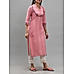 Pink cotton dobby kurti with embroidery