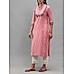 Pink cotton dobby kurti with embroidery