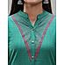 Rama green cotton dobby kurti with embroidery