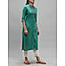 Rama green cotton dobby kurti with embroidery