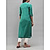 Rama green cotton dobby kurti with embroidery