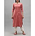 Onion pink cotton dobby kurti with embroidery