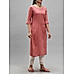 Onion pink cotton dobby kurti with embroidery