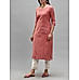 Onion pink cotton dobby kurti with embroidery