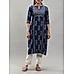 Navy blue 60's cotton kurti with print