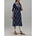 Navy blue 60's cotton kurti with print